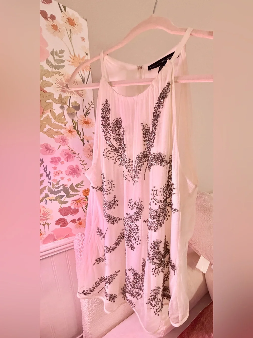 White House Black Market Soft Pink Sleeveless Top Size L - Picture 15 of 15